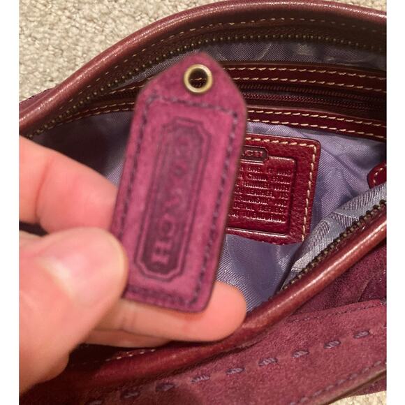 COACH Soho 9658 Hobo Bag Purple Suede Baguette Handbag Y2K Auth! Orig Owner! - Picture 9 of 12